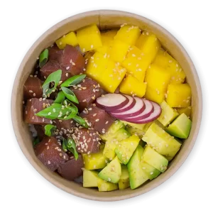 Poke atún y mango